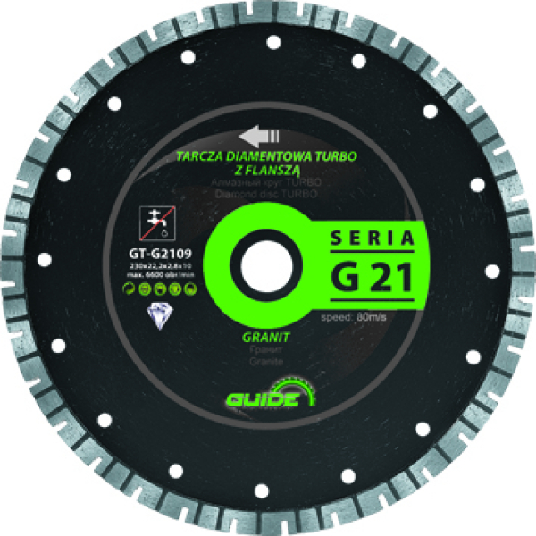 TARCZA DIAMENTOWA TURBO Z FLANSZĄ G21 230*22,2*2,8*10mm