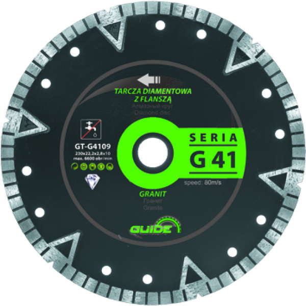 TARCZA DIAMENTOWA TURBO Z FLANSZĄ G41 230*22,2*2,8*10mm