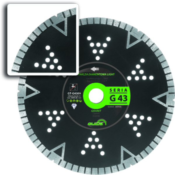 TARCZA DIAMENTOWA TURBO LIGHT G43 230*22,2*2,8*10mmGUIDE